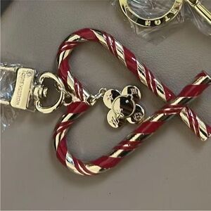 Louis Vuitton Candy Cane Keychain in Red and Gold